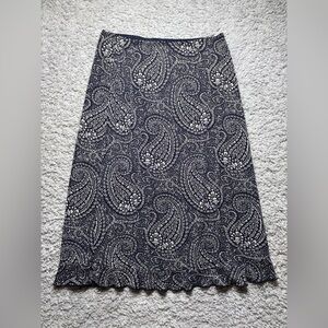 Vintage New York and Company Skirt Paisley Print Y2K Style Midi Flowy Stretch